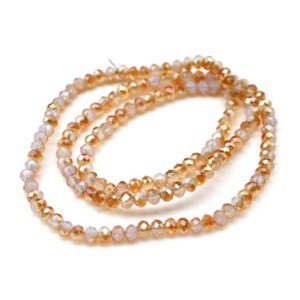 Бусины из циркона рондель гр.4мм цвет серо-бежевой, 40,5см, 129 бусин