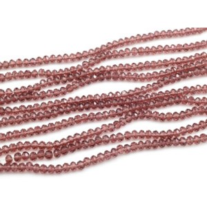 Бусины из циркона рондель гр.4мм цвет сиреневый, 44см, 129 бусин