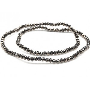 Бусины из циркона рондель гр.4мм цвет шоколадный, 44,5см, 129 бусин