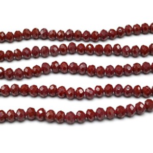 Бусины из циркона рондель гр.8мм цвет марсала, 42см, 68 бусин