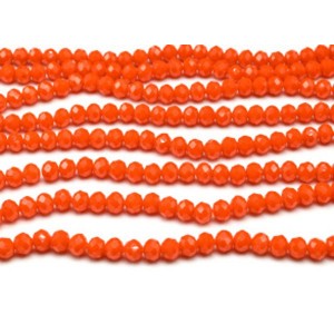 Бусины из циркона рондель гр.8мм цвет оранжевый матовый, 43,5см, 69 бусин
