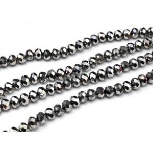 Бусины из циркона рондель гр.8мм цвет серебристый, 41см, 68 бусин