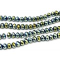 Бусины из циркона рондель гр.8мм цвет сине-зеленый хамелеон, 42см, 68 бусин Бусины из циркона рондель гр.8мм цвет сине-зеленый хамелеон, 42см, 68 бусин