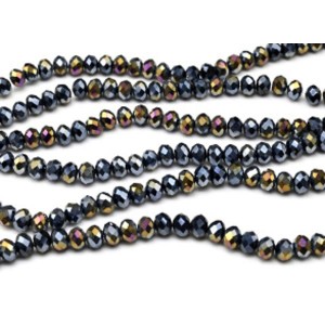 Бусины из циркона рондель гр.8мм цвет хамелеон, 40см, 68 бусин