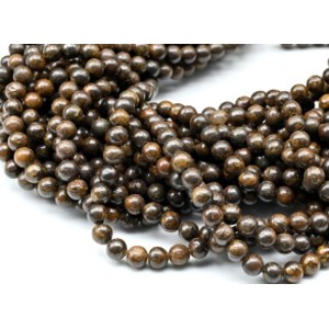 Бусины из бронзита шарик 6мм, 38см, 63 бусины Бусины из бронзита шарик 6мм, 38см, 63 бусины
