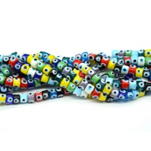 Бусины из муранского стекла "Кузмунчок" диск 8*6мм цв.ассорти, 35см, 55 бусин