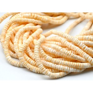 Бусины из ракушки диски 6-6,5мм цвет персиковый, 57см, 274 бусин