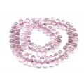 Бусины из чешского стекла капля 6*9мм, цвет  розовый, 36см, 98 бусин