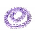 Бусины из чешского стекла капля 6*9мм, цвет  сиреневый, 36см, 98 бусин