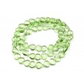 Бусины из чешского стекла сердце 10*10мм, цвет  зеленый, 65см, 71 бусин