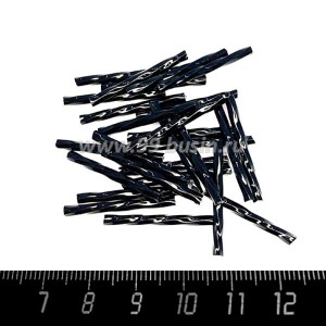 Стеклярус PRECIOSA 25 мм витой, 23980 черный, 20 штук/упаковка