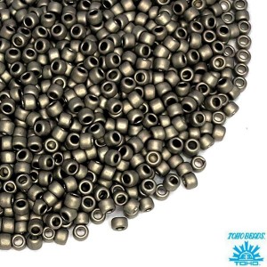 Бисер TOHO №15 цвет 0566 гальванизированный матовый серо-коричневый ЯПОНИЯ пакет 5 граммов