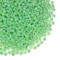 Бисер Чехия, размер 10, арт. 37154 непрозрачный салатовый, 10 грамм/упаковка