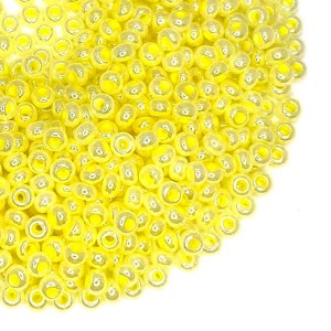 Бисер Чехия, 10 размер, арт. 37186 непрозрачный блестящий, желтые тона, 10 грамм/упаковка