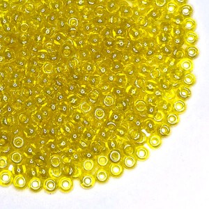 Бисер Чехия прозрачный, перламутровый, жёлтые тона, размер 10, арт. 86010, 10 грамм