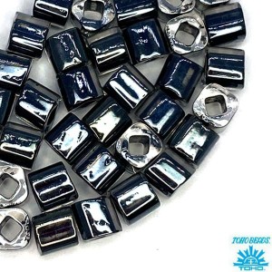 Бисер TOHO CUBE 4 мм цвет 344 прозрачный хрусталь черное внутреннее отверстие  Япония 5 граммов