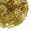 Стеклярус 7мм Китай, цвет Светло-золотистый, 30 грамм/упаковка