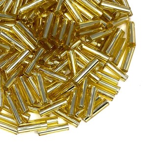 Стеклярус 7мм Китай, цвет Светло-золотистый, 30 грамм/упаковка