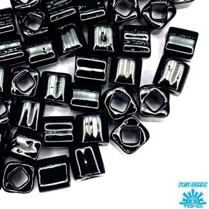 Бисер TOHO CUBE 4 мм цвет 49 черный непрозрачный Япония 5 граммов