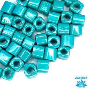 Бисер TOHO CUBE 4 мм цвет 55 непрозрачный бирюзовый  Япония 5 граммов