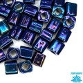 Бисер TOHO CUBE 4 мм цвет 82 синий ирис Япония 5 граммов