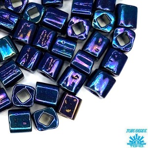 Бисер TOHO CUBE 4 мм цвет 82 синий ирис Япония 5 граммов