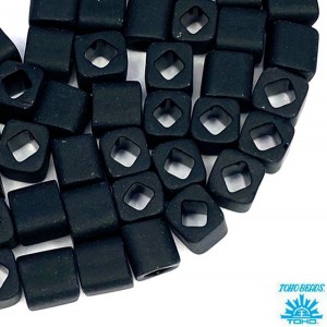 Бисер TOHO CUBE 4 мм цвет 49f чёрный матовый Япония 5 граммов