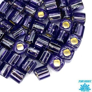 Бисер TOHO CUBE 4 мм цвет 39 светлый фиолетовый, внутреннее серебрение Япония 5 граммов