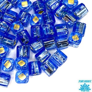 Бисер TOHO CUBE 4 мм цвет 33 светлый синий, внутреннее серебрение Япония 5 граммов