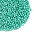 Бисер Чехия натуральный непрозрачный, зелено-бирюзовый 10 размер, 16958 10 грамм