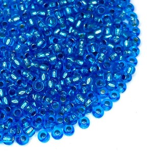 Бисер Чехия, 10 размер, прозрачный голубой "Огонек" 08265, уп. 10 граммов