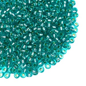 Бисер Чехия 10 размер прозрачный светло-изумрудный "Огонек" 08258, уп. 10 грамм