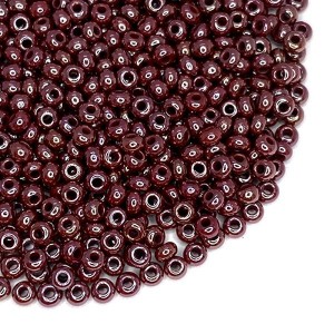 Бисер Чехия, непрозрачный красно-коричневый перламутр 10 размер, артикул 18600, 10 грамм/упаковка