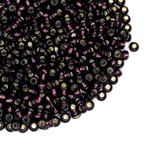 Бисер Чехия прозрачный "Огонек", размер 10, арт. 27080, темно-сиреневые тона, 10 грамм