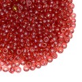 Бисер Чехия 10 размер, прозрачный малиновый перламутр 07622, уп. 10 грамм