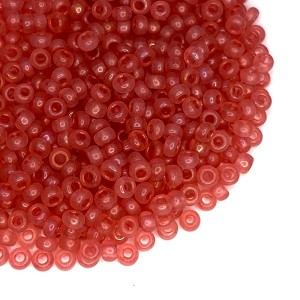 Бисер Чехия 10 размер, полупрозрачный розовый перламутр 07122, уп. 10 грамм