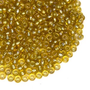 Бисер Чехия "Огонек" золотистый радужный размер 10, арт. 17029, 10 грамм