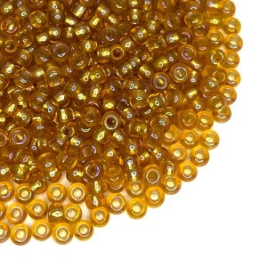Бисер Чехия "Огонек", медовые тона, радужный 10 размер, артикул 17059, 10 грамм/упаковка