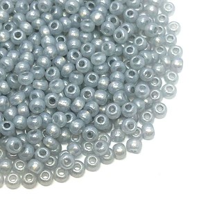 Бисер Чехия непрозрачный светло-серый размер 10, арт. 17708 упаковка 10 грамм
