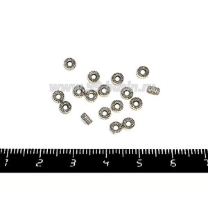 Разделитель Колечко-шестеренка 4*2 мм ст.серебро 40 штук/упаковка