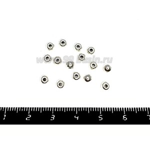 Разделитель Шарик, литой, 3*4 мм, цвет светлое серебро, 30 штук/упаковка