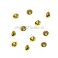 Разделитель Бусина 5*3 мм нержавеющая сталь, цвет золото, (вакуумное напыление), внутреннее отверстие 2 мм, 20 штук/упаковка