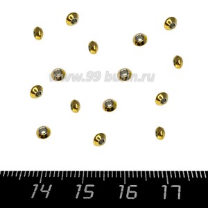 Разделитель Бусина 4*2 мм нержавеющая сталь, цвет золото, внутреннее отверстие 2 мм, 20 штук/упаковка