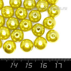Бусины пластик 10 мм, цвет Жемчужный Золотисто-оливковый 18 гр/ок 35 штук/упаковка Бусины пластик 10 мм, цвет Жемчужный Золотисто-оливковый 18 гр/ок 35 штук/упаковка