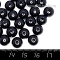 Бусины пластик 10 мм, цвет Жемчужный Черный 18 гр/ок 35 штук/упаковка