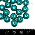Бусины пластик 10 мм, цвет Жемчужный Изумрудный 18 гр/ок 35 штук/упаковка
