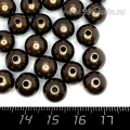 Бусины пластик 10 мм, цвет Жемчужный Темный Шоколад, 18 гр/ок 35 штук/упаковка