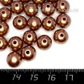 Бусины пластик 10 мм, цвет Жемчужный Шоколад, 18 гр/ок 35 штук/упаковка