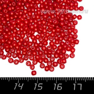 Бусины пластик 3 мм, цвет Жемчужный Красный 16 гр/ок 1100 штук/упаковка
