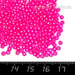 Бусины пластик 3 мм, цвет Жемчужный Ярко-Розовый, 16 гр/ок 1100 штук/упаковка
